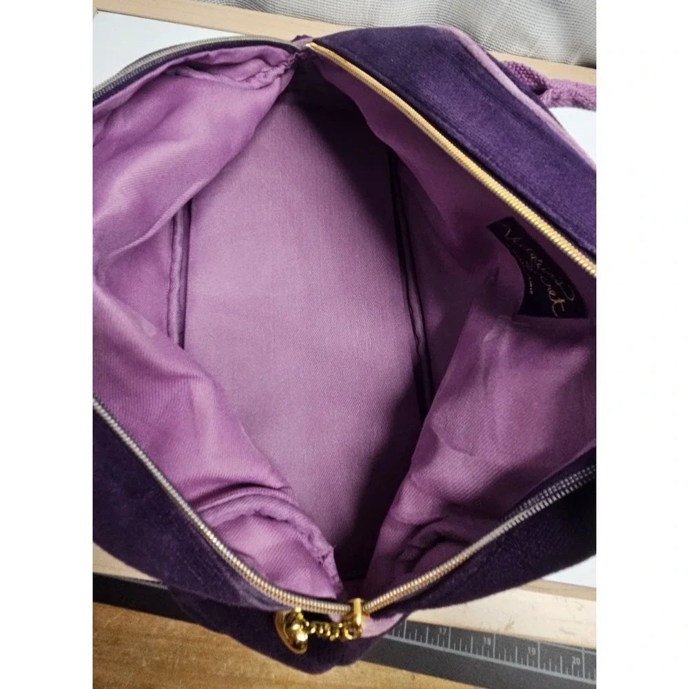 Vtg Y2K Victoria's Secret handbag purple corduroy satchel bag double handle New